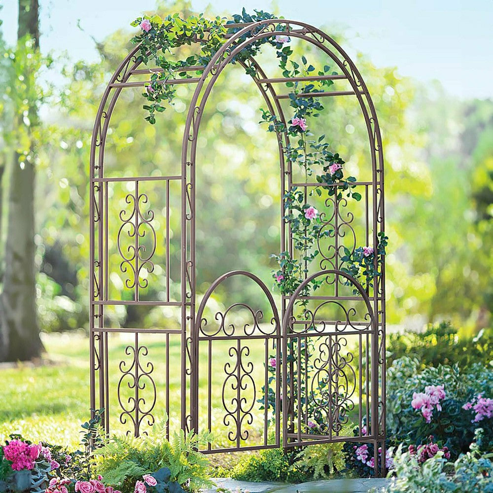 Plow & Hearth Iron Montebello Arbor with Gate