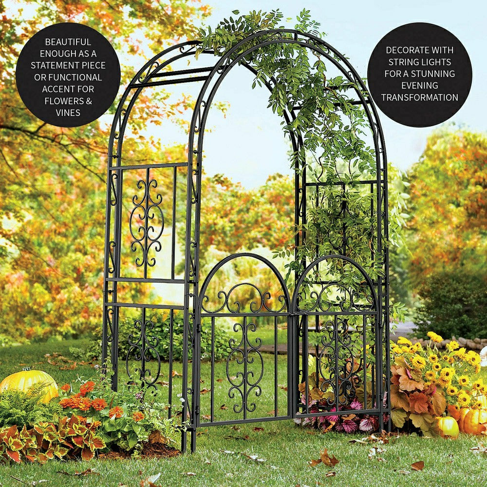 Plow & Hearth Iron Montebello Arbor with Gate