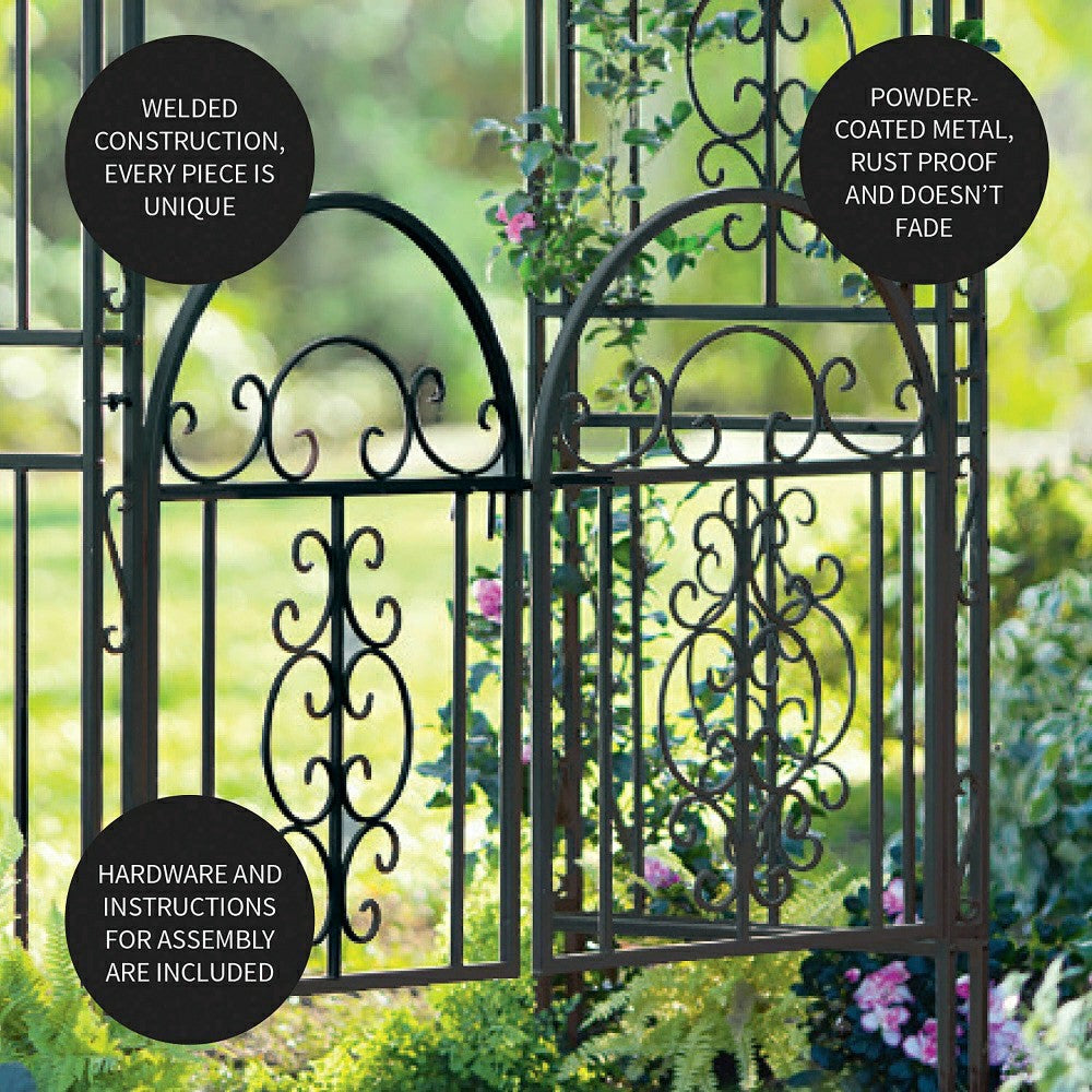 Plow & Hearth Iron Montebello Arbor with Gate