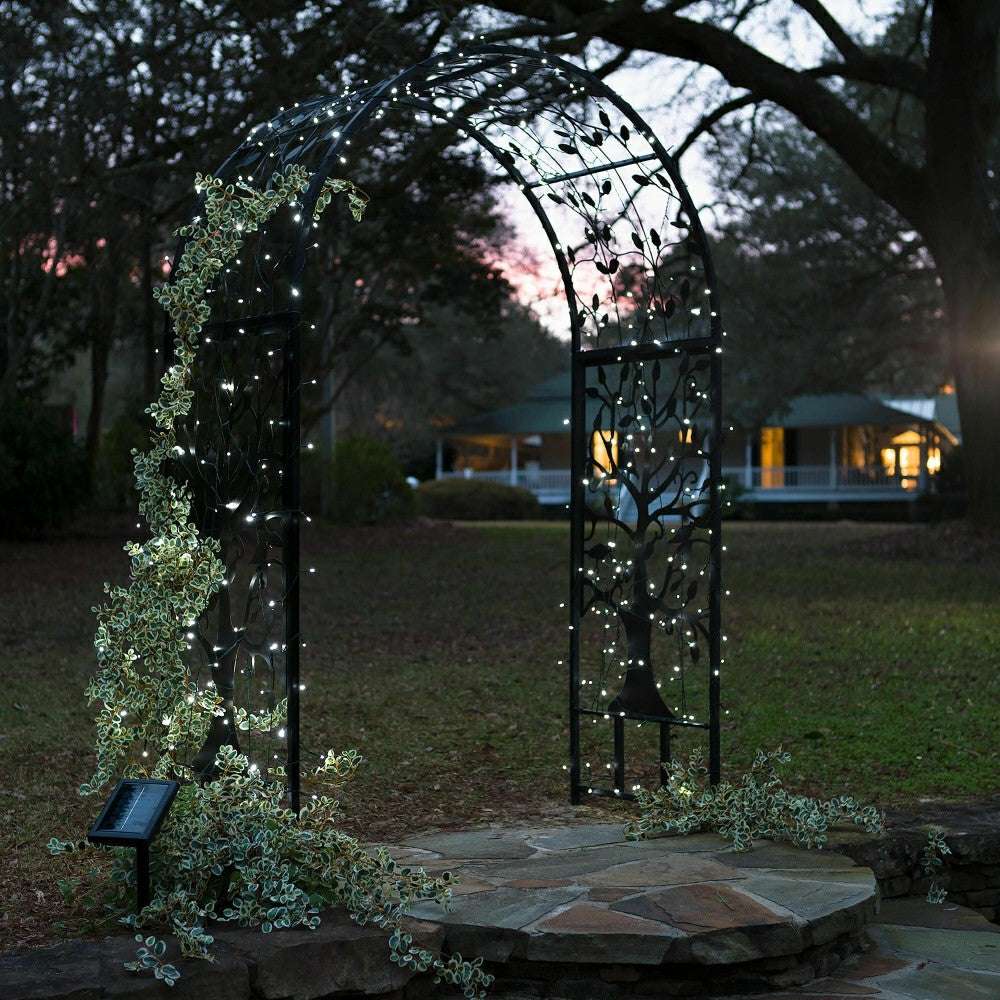 Plow & Hearth Metal Garden Arbor with Tree of Life Design