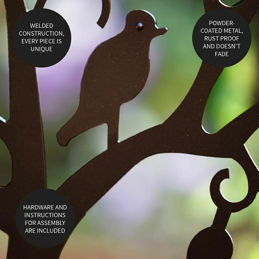 Plow & Hearth Metal Garden Arbor with Tree of Life Design