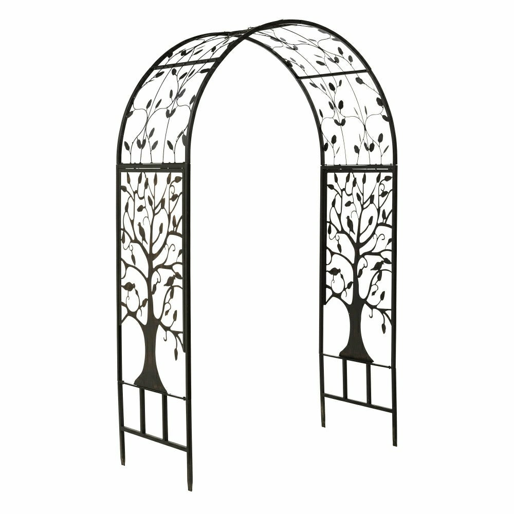 Plow & Hearth Metal Garden Arbor with Tree of Life Design