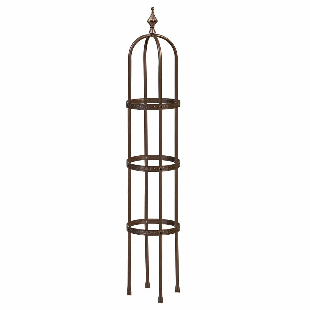 Plow & Hearth 7' Powder-Coated Steel Garden Obelisk, Bronze