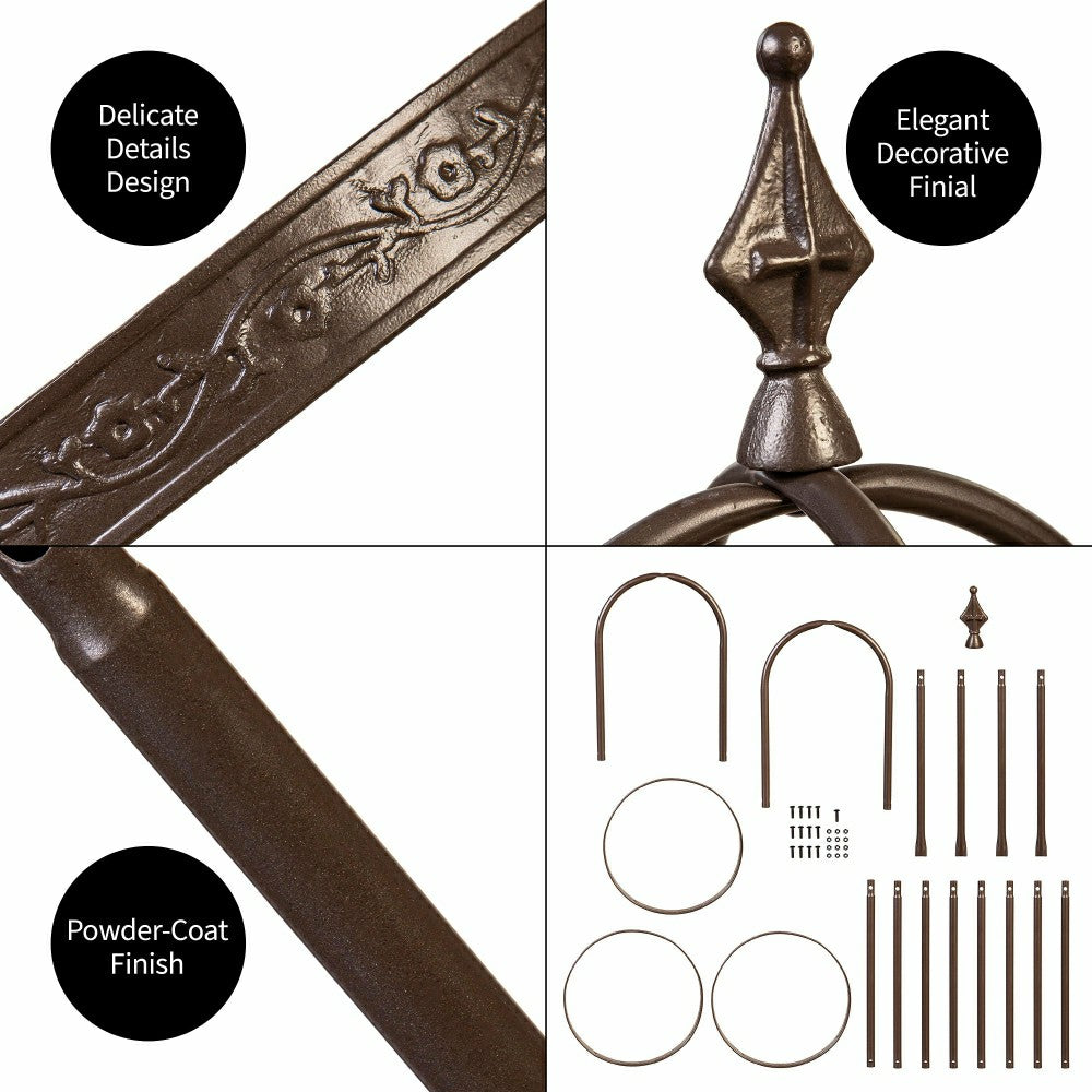 Plow & Hearth 7' Powder-Coated Steel Garden Obelisk, Bronze