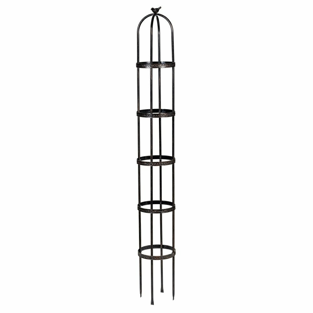 Plow & Hearth 7' Powder-Coated Steel Garden Obelisk, Bronze