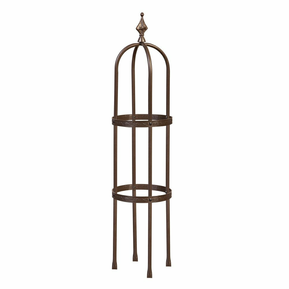 Plow & Hearth 7' Powder-Coated Steel Garden Obelisk, Bronze