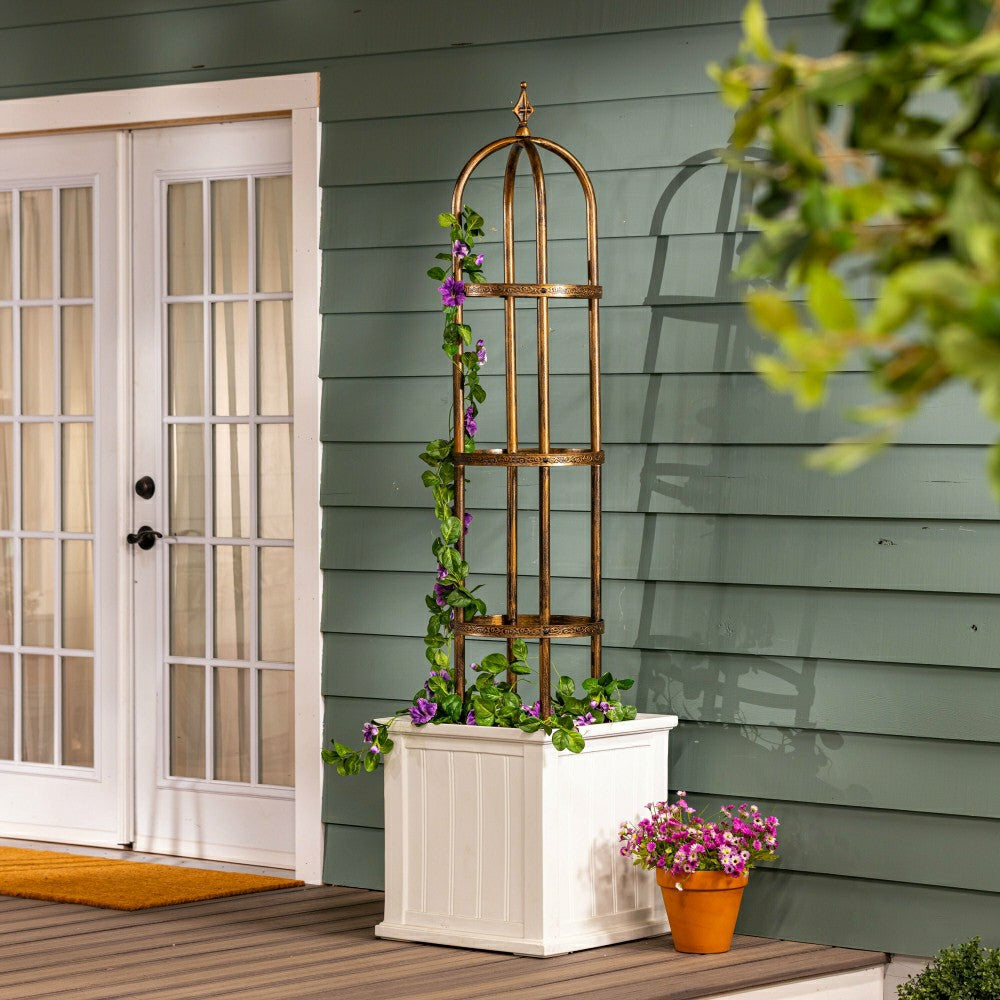 Plow & Hearth 5' Powder-Coated Steel Garden Obelisk
