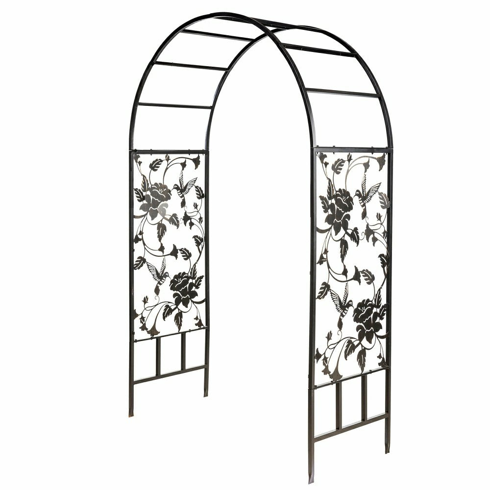 Plow & Hearth Metal Arched Hummingbird Garden Arbor