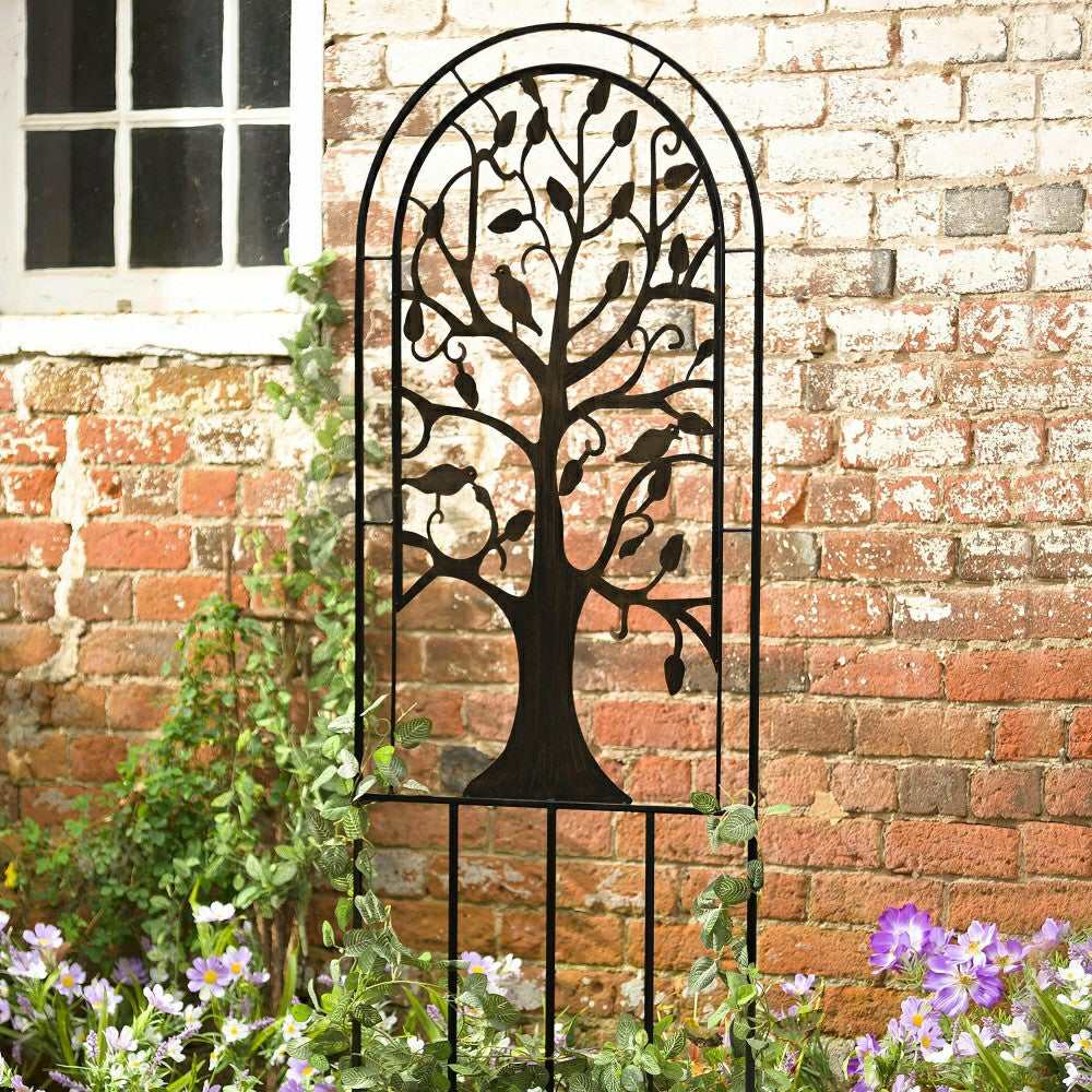 Plow & Hearth Metal Garden Trellis w/Tree of Life Design