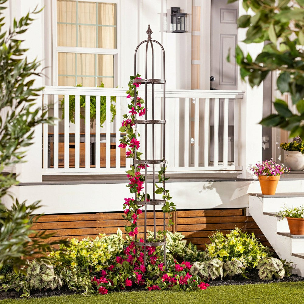 Plow & Hearth 7' Powder-Coated Steel Garden Obelisk