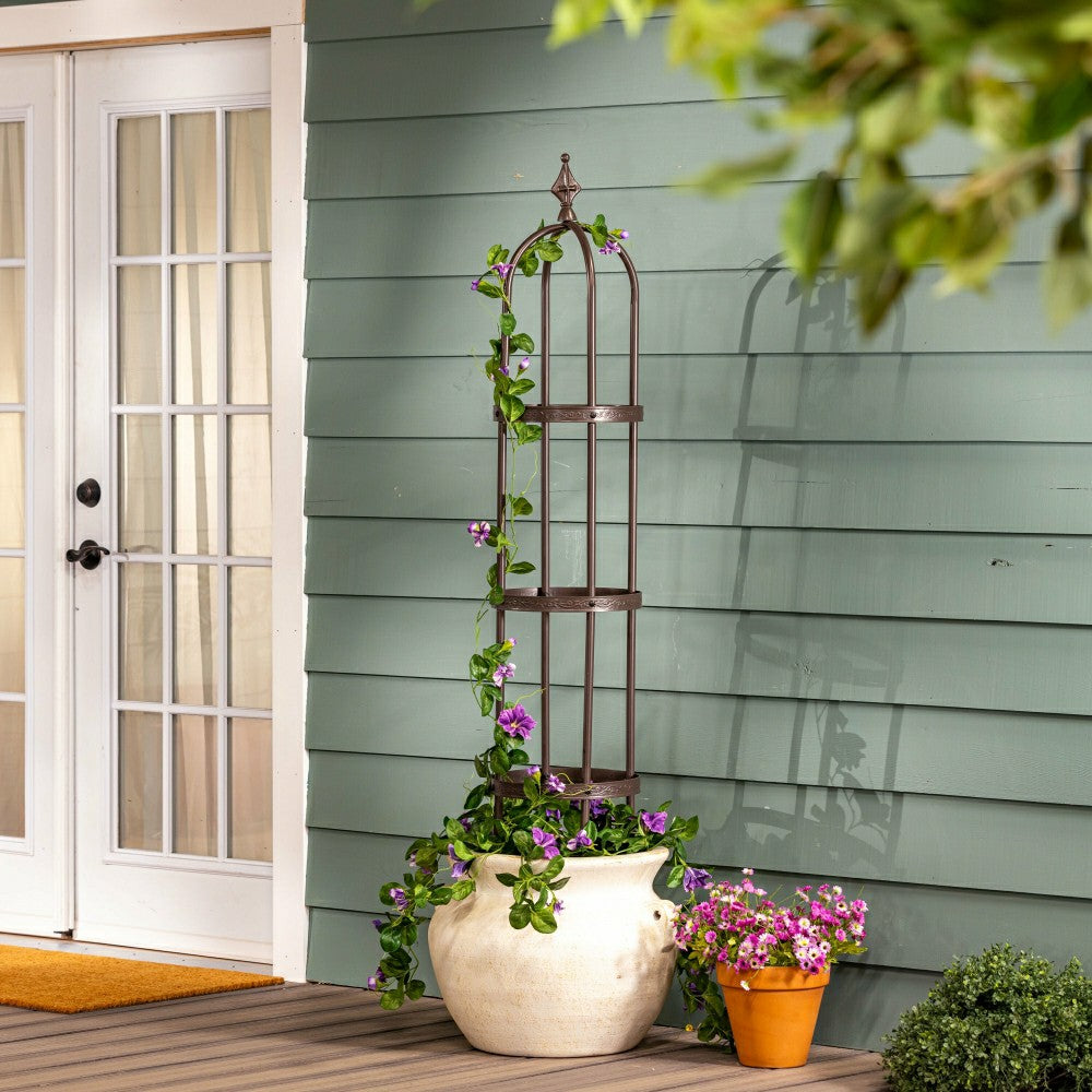 Plow & Hearth 5' Powder-Coated Steel Garden Obelisk