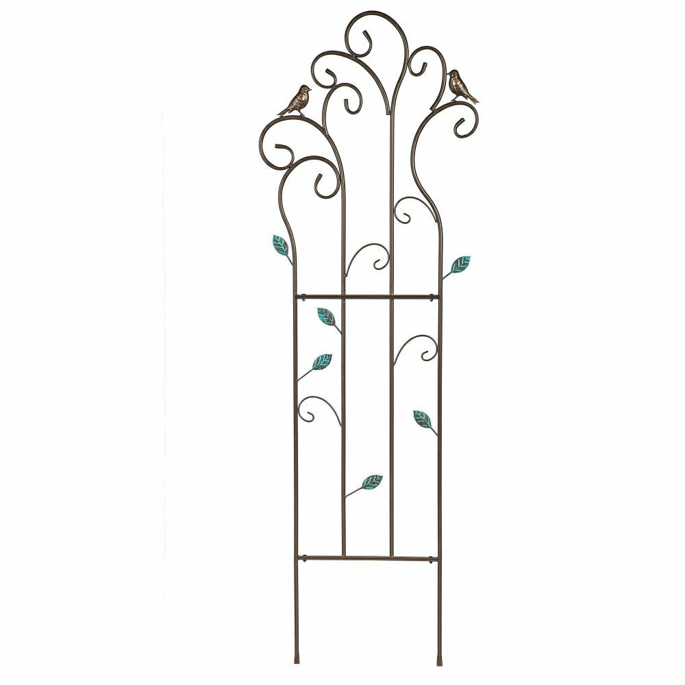 Plow & Hearth Metal Birds and Scrolls Garden Trellis