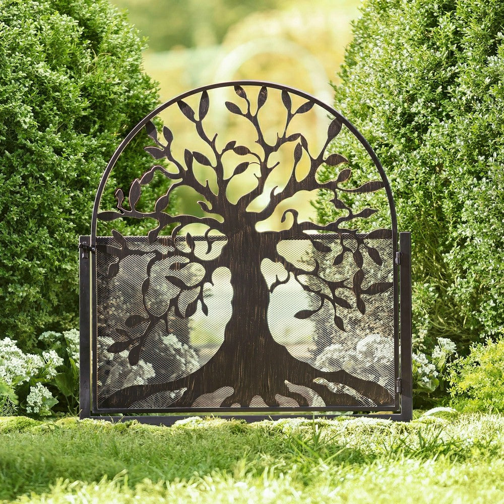 Plow & Hearth Metal Garden Gate with Tree of Life Design