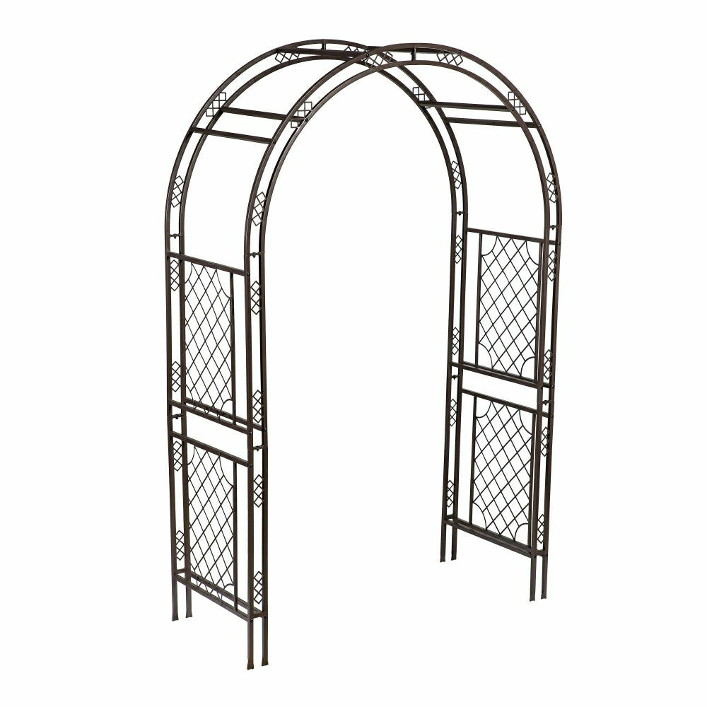Plow & Hearth Metal Garden Arbor With Lattice Pattern