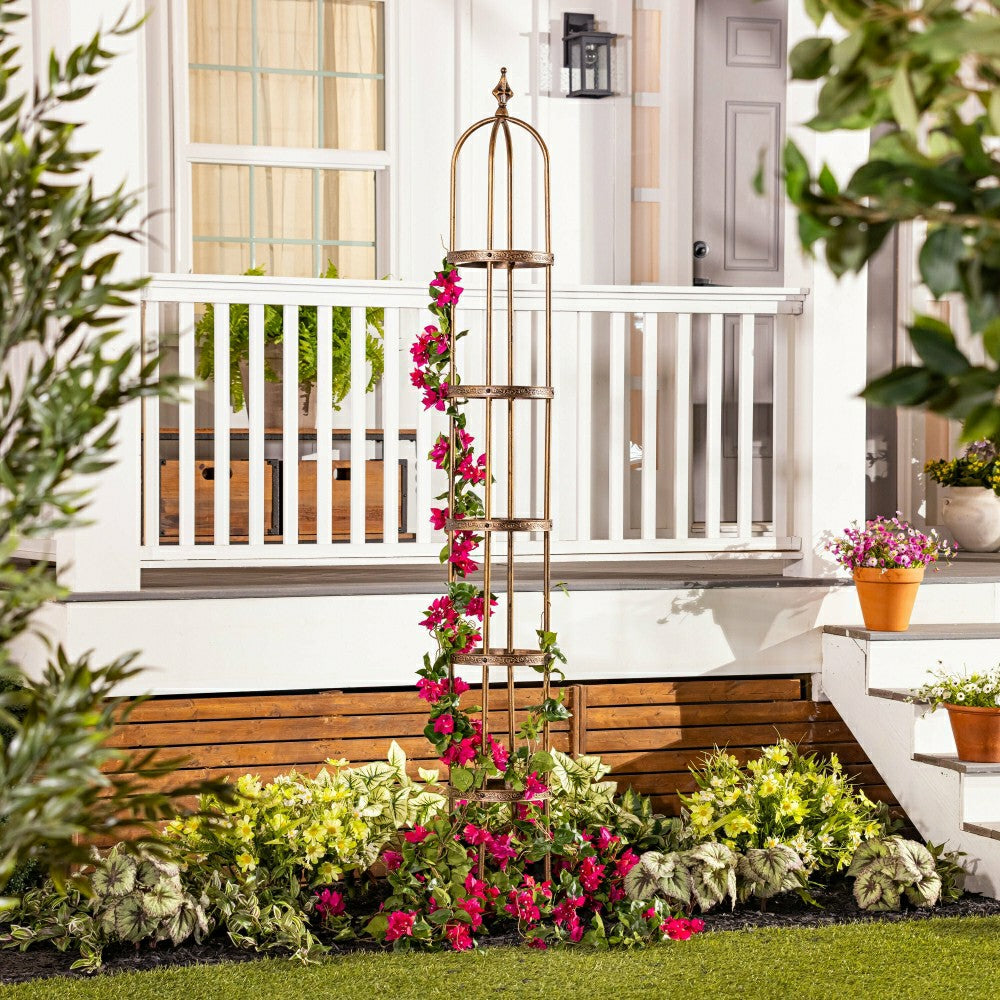 Plow & Hearth 7' Powder-Coated Steel Garden Obelisk