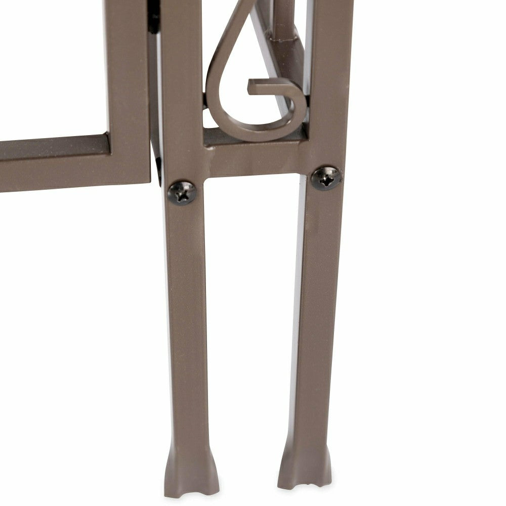 Plow & Hearth Metal Arched Birds and Leaves Garden Arbor with Gate