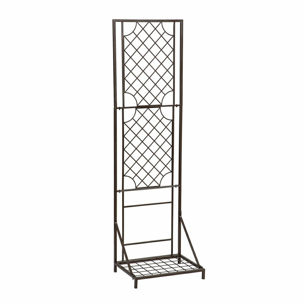 Plow & Hearth Metal Lattice Trellis with Planter Stand