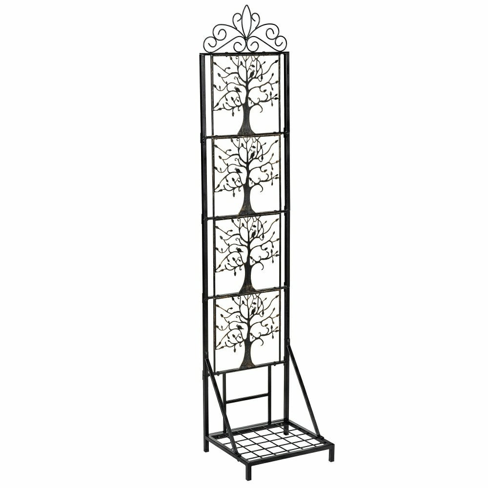 Plow & Hearth Tree of Life Metal Lattice Trellis with Planter Stand