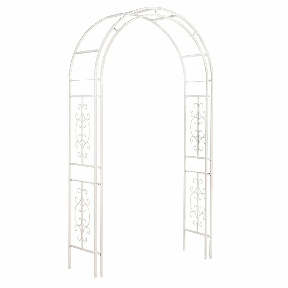 Plow & Hearth White Montebello Slimline Garden Arbor