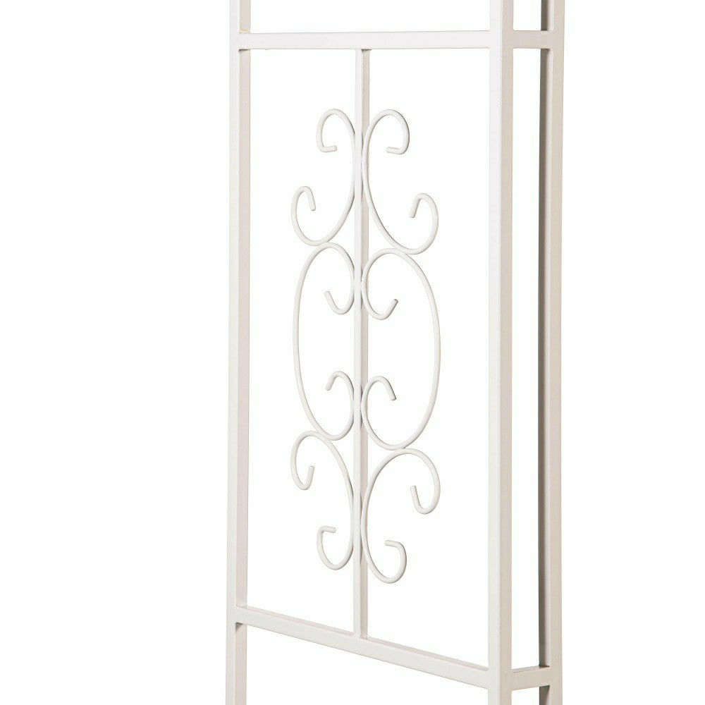 Plow & Hearth White Montebello Slimline Garden Arbor