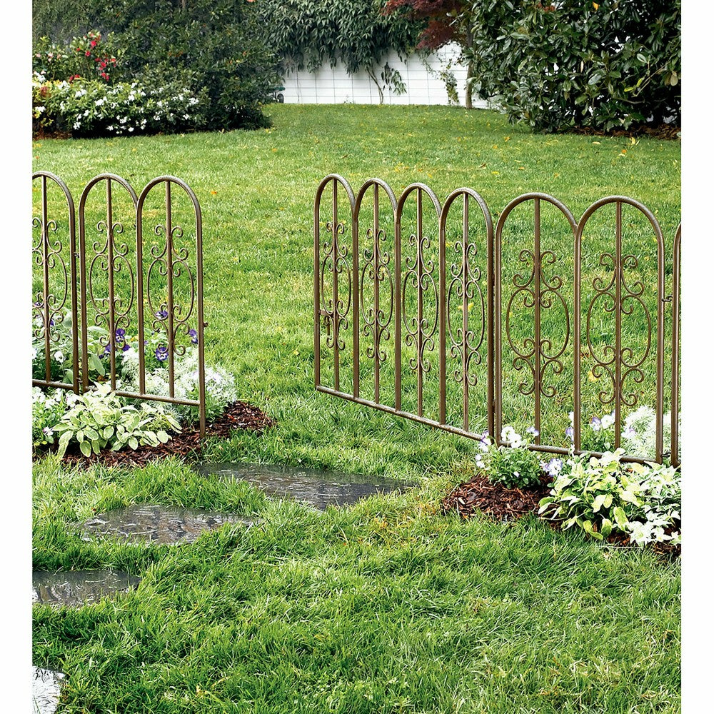 Plow & Hearth Iron Garden Fencing 4-Piece Set