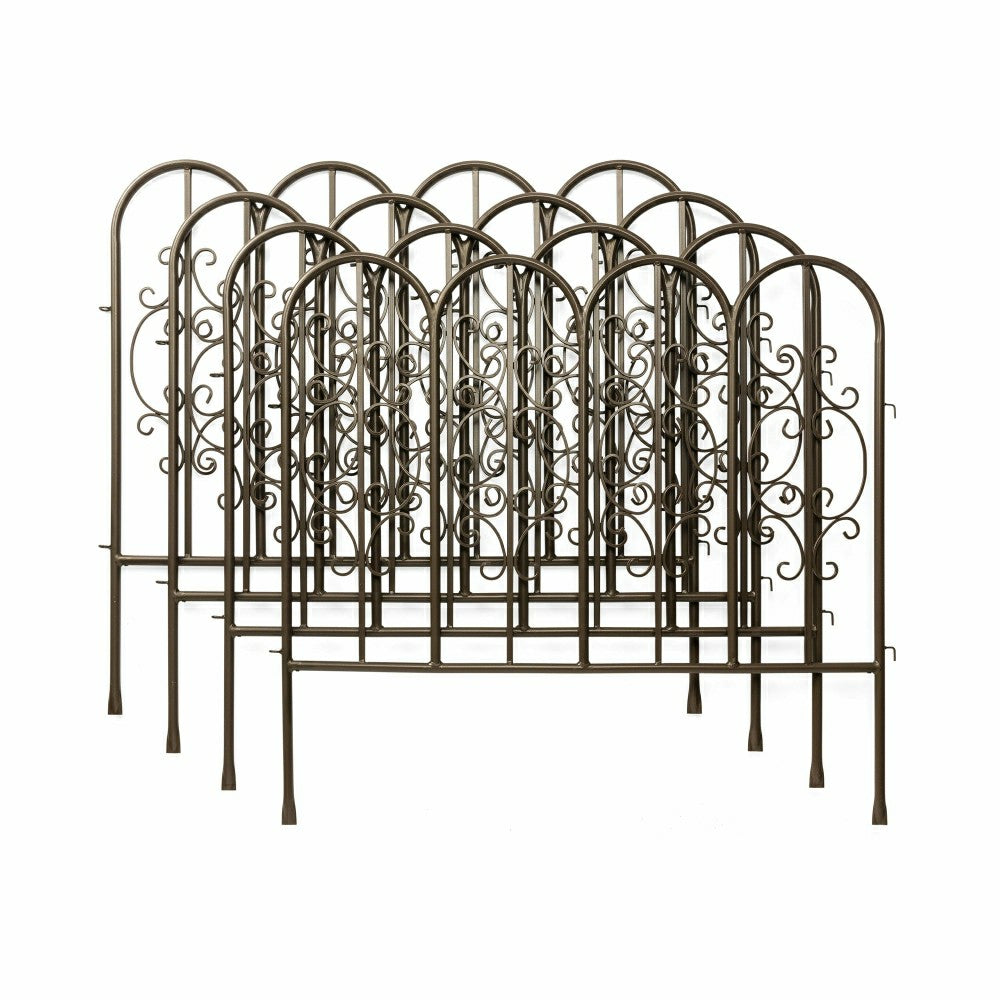 Plow & Hearth Iron Garden Fencing 4-Piece Set