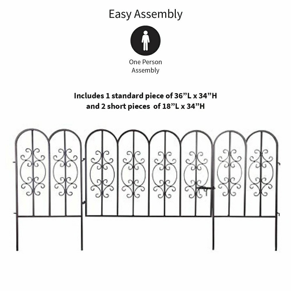 Plow & Hearth Montebello Iron Garden Fencing with Gate