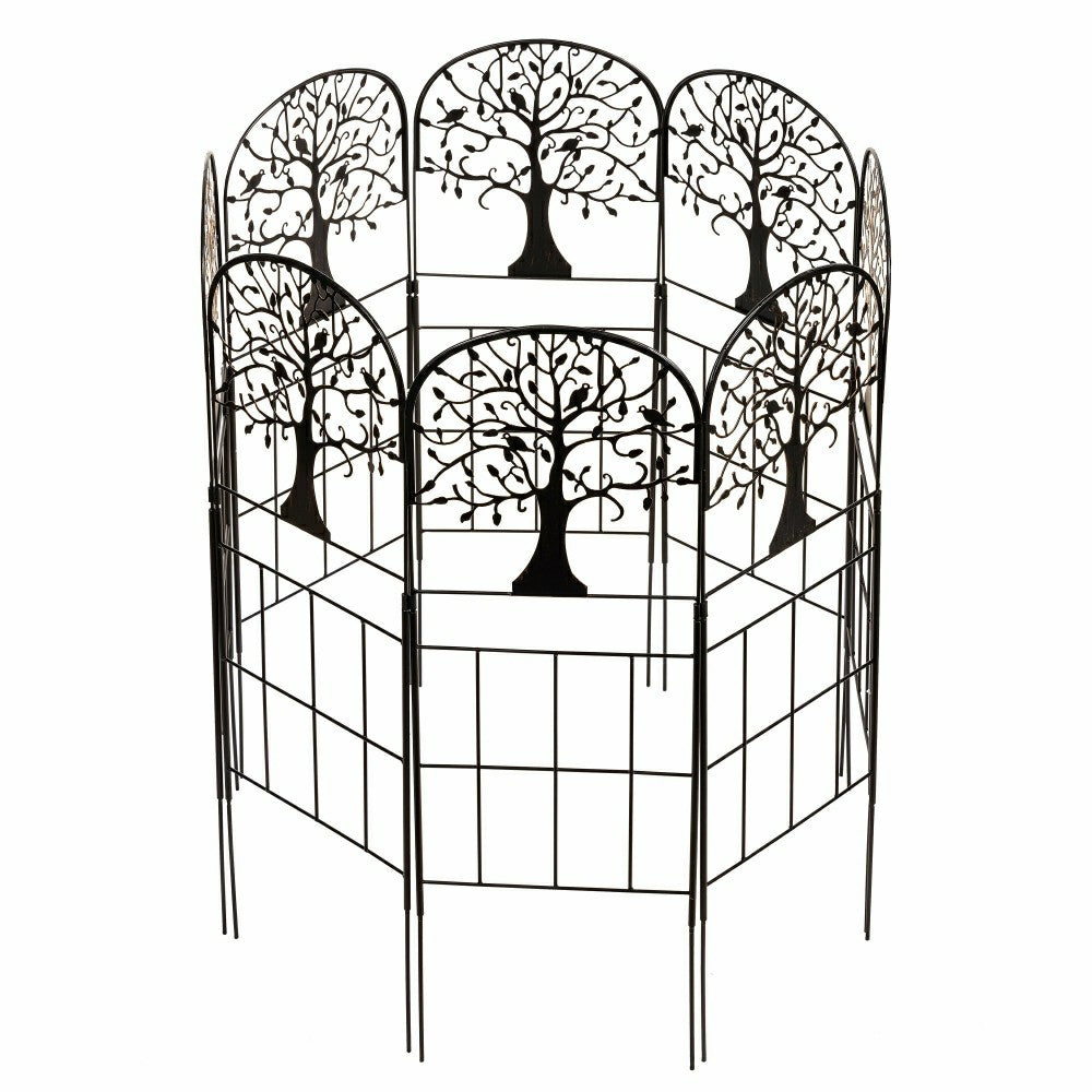 Plow & Hearth 6 Ft. Tree of Life Tall Iron Garden Edging