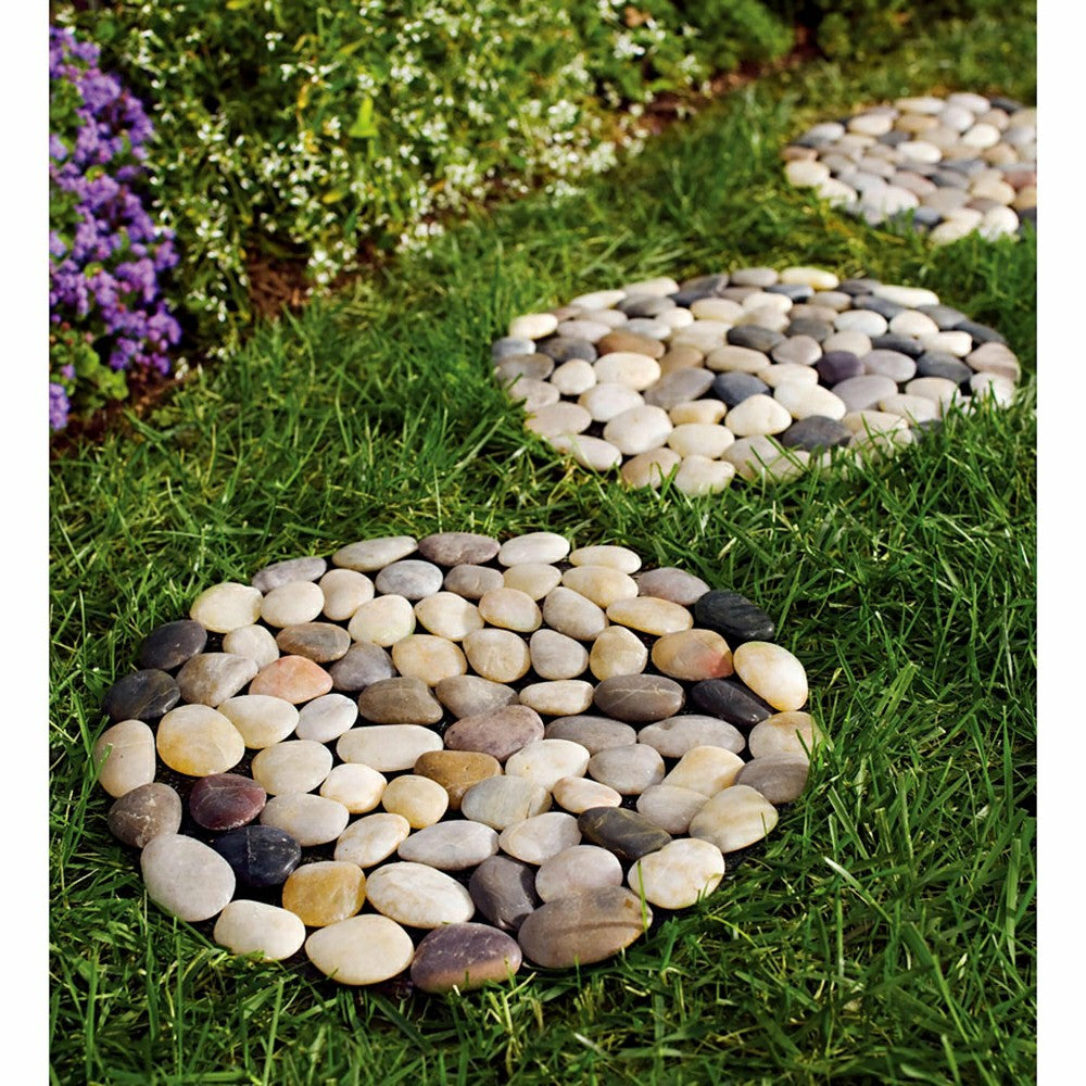 Plow & Hearth River Rock Stepping Stones, set of 3