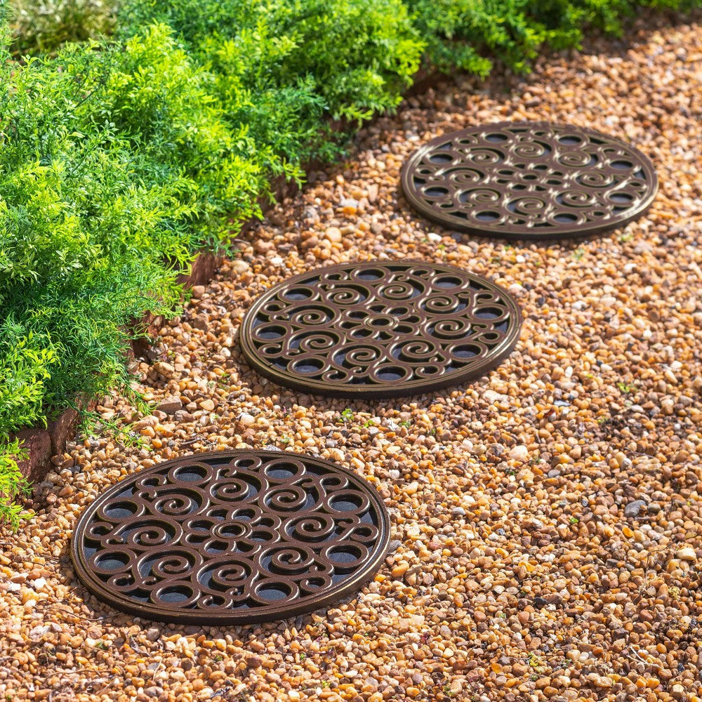Plow & Hearth Recycled Rubber Stepping Stones, Set of 3