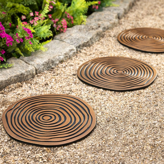 Plow & Hearth Set of 3 Wood Cutout Stepping Stone