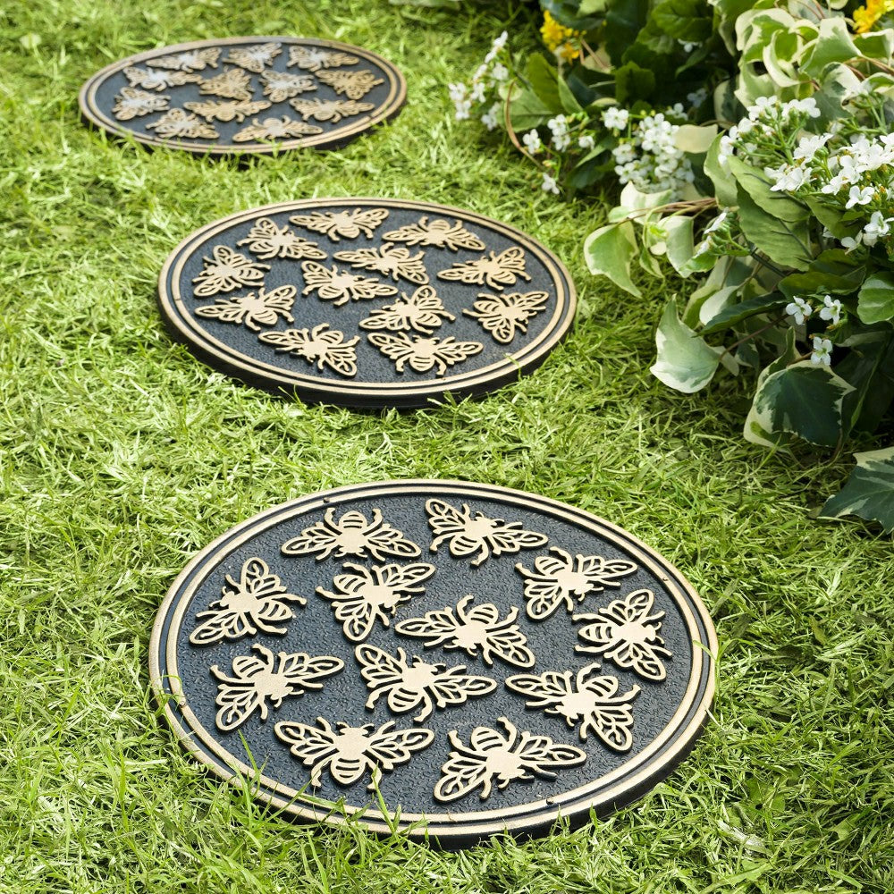 Plow & Hearth Recycled Rubber Stepping Stones, Set of 3