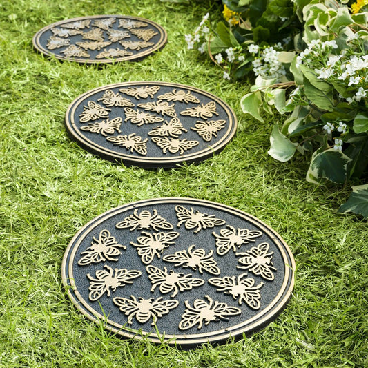 Plow & Hearth Recycled Rubber Stepping Stones, Set of 3