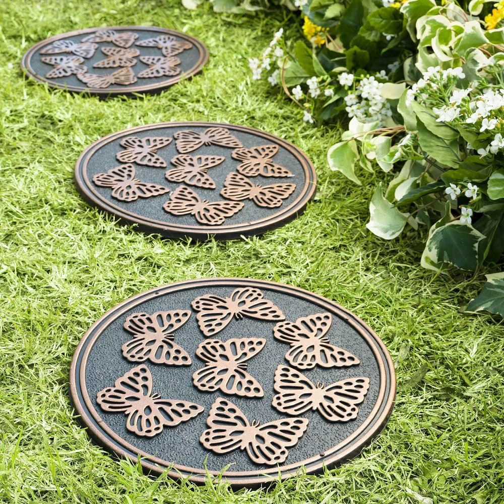 Plow & Hearth Recycled Rubber Stepping Stones, Set of 3