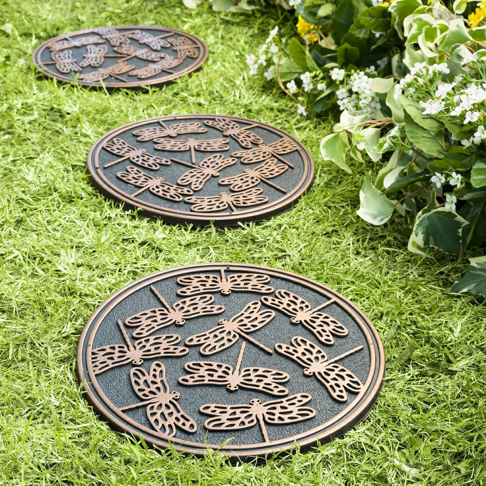 Plow & Hearth Recycled Rubber Stepping Stones, Set of 3