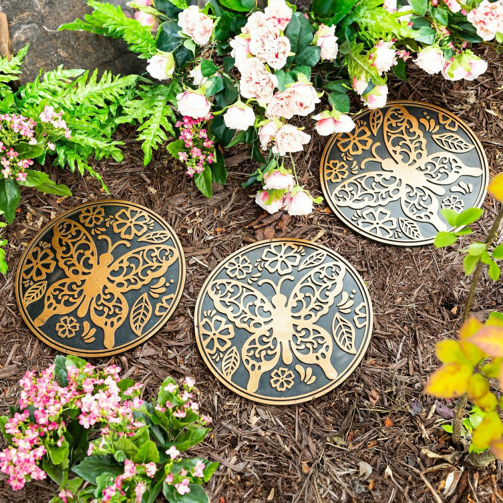 Plow & Hearth Recycled Rubber Stepping Stones, Set of 3