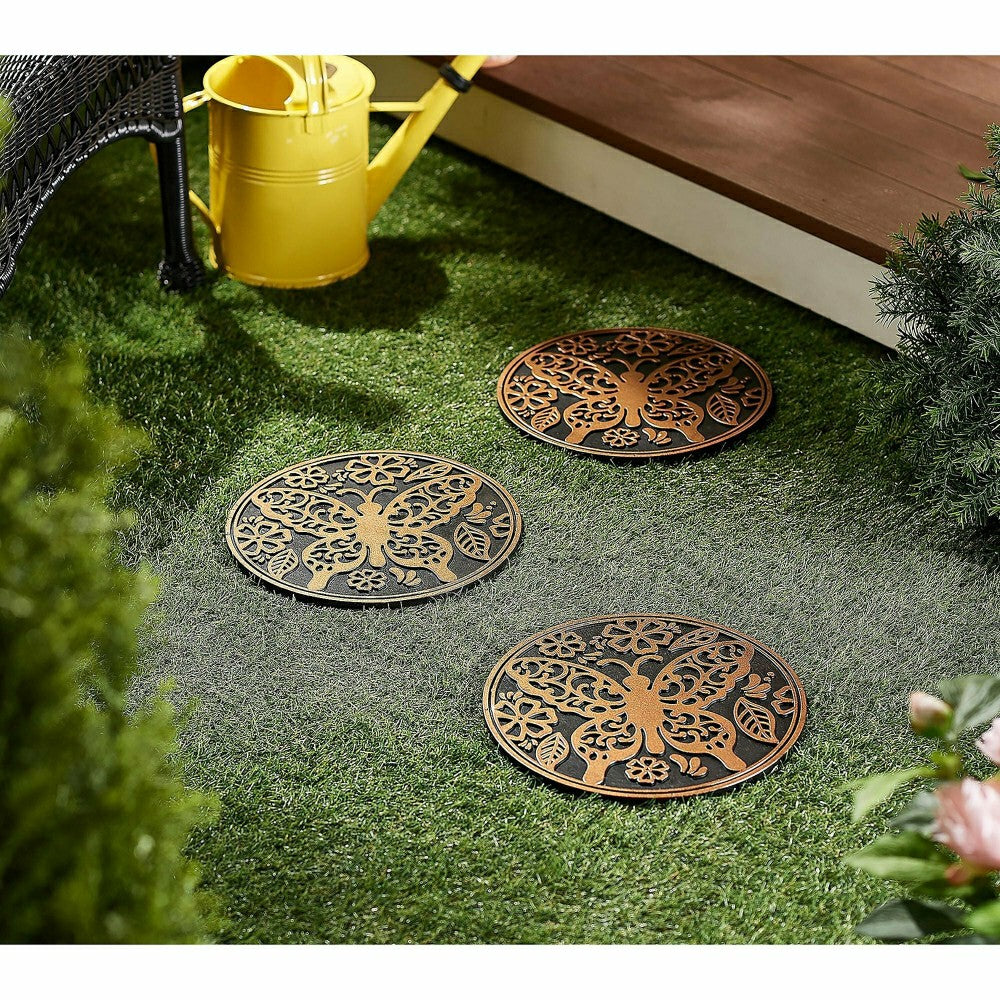 Plow & Hearth Recycled Rubber Stepping Stones, Set of 3