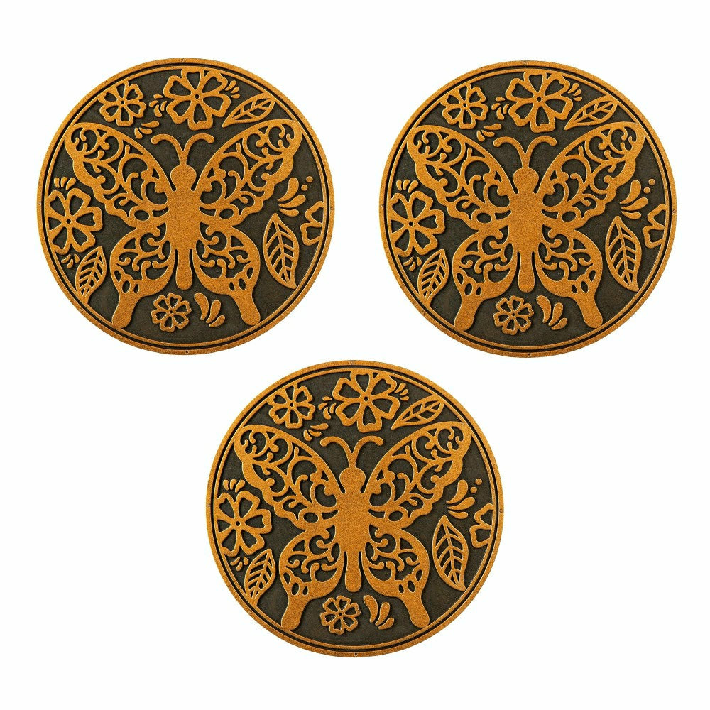 Plow & Hearth Recycled Rubber Stepping Stones, Set of 3