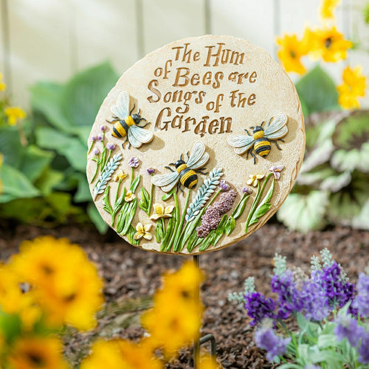 Plow & Hearth Springtime Garden Stone, Humming Bees