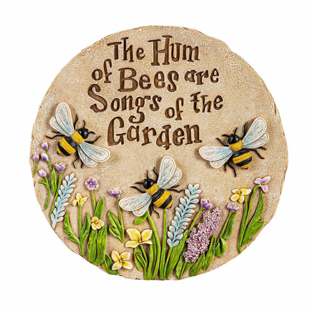 Plow & Hearth Springtime Garden Stone, Humming Bees