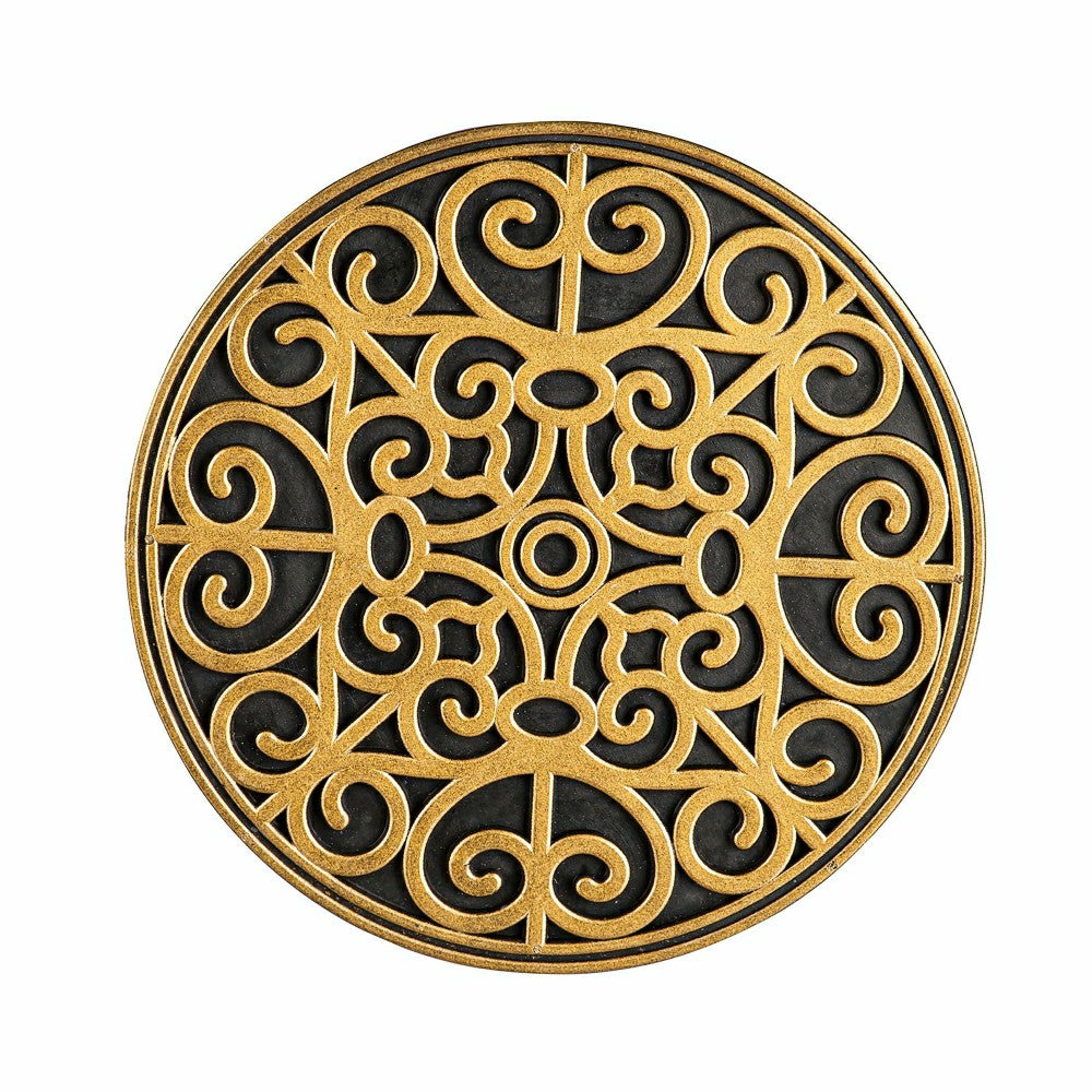 Plow & Hearth Recycled Rubber Stepping Stones, Set of 3 - Golden Medallion