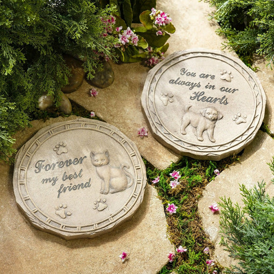 Plow & Hearth Concrete Cat Memorial Stepping Stone
