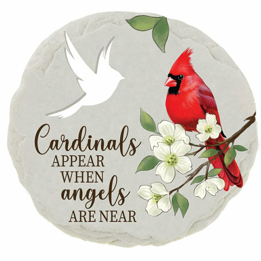 Plow & Hearth Memorial Garden Stone, Cut Out Round Cardinal