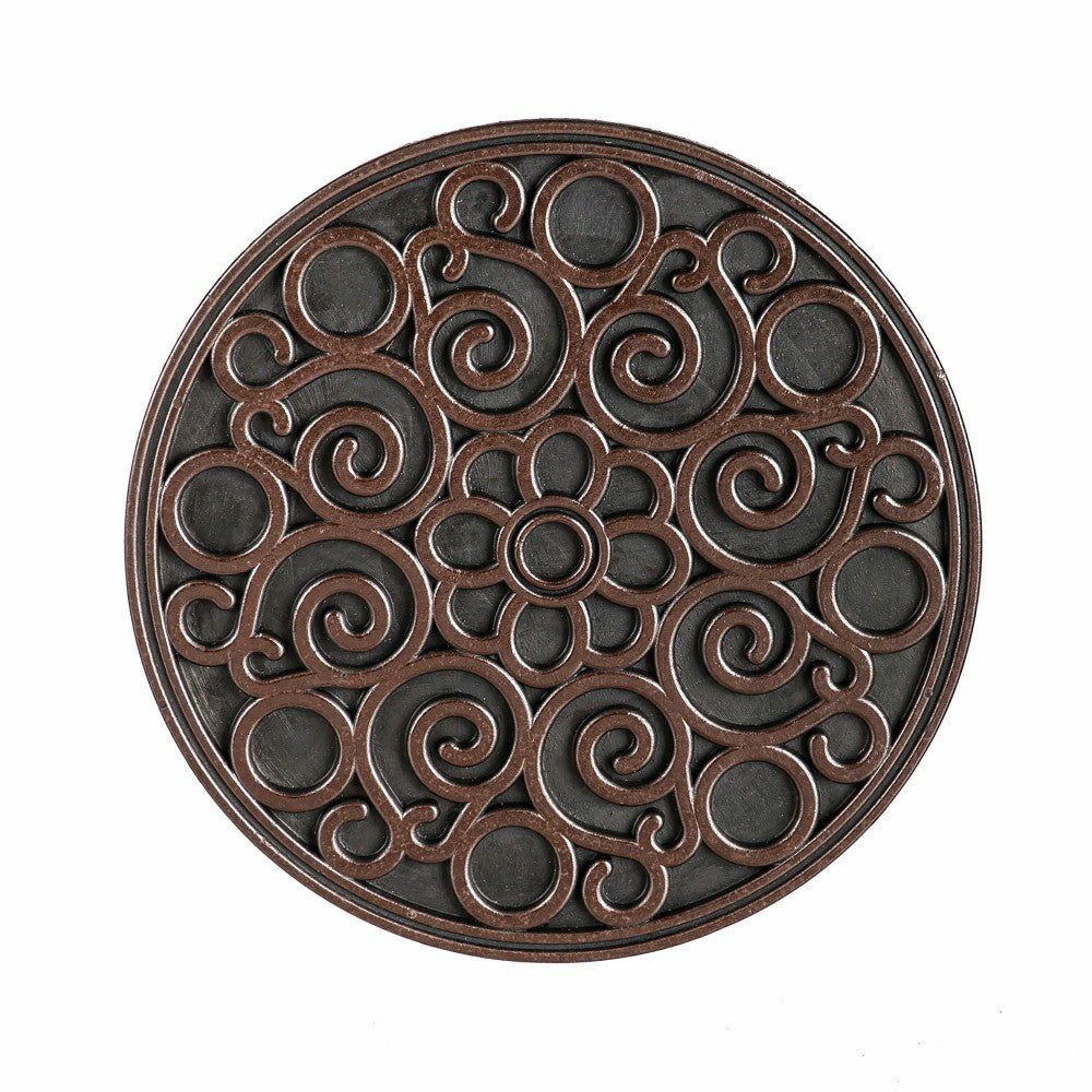 Plow & Hearth Recycled Rubber Stepping Stones, Set of 3 - Copper Flower Swirl