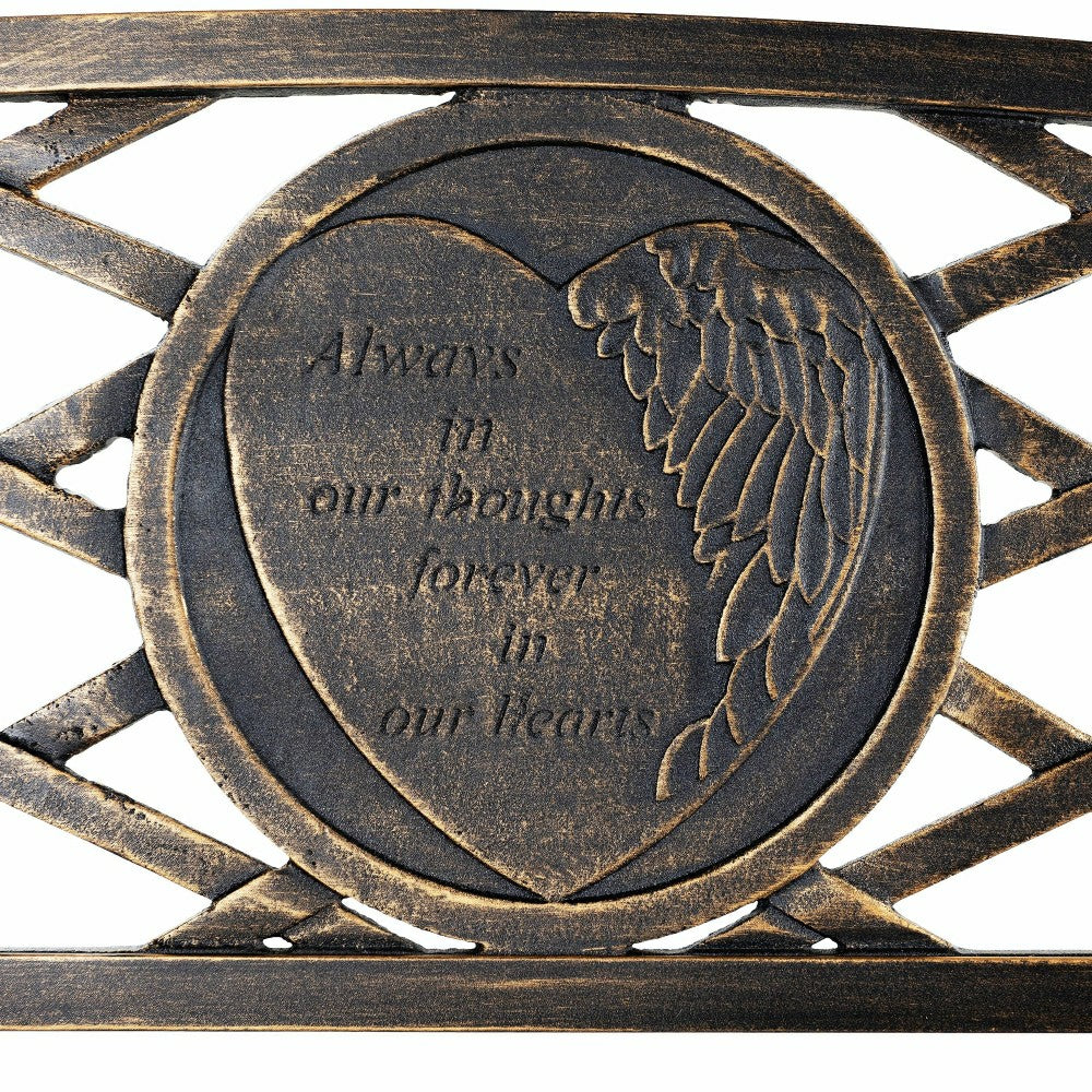 Plow & Hearth Thoughts & Hearts Memorial Metal Garden Bench