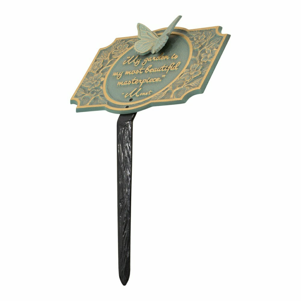 Plow & Hearth Monet Garden Butterfly Lawn Plaque, Antique Copper