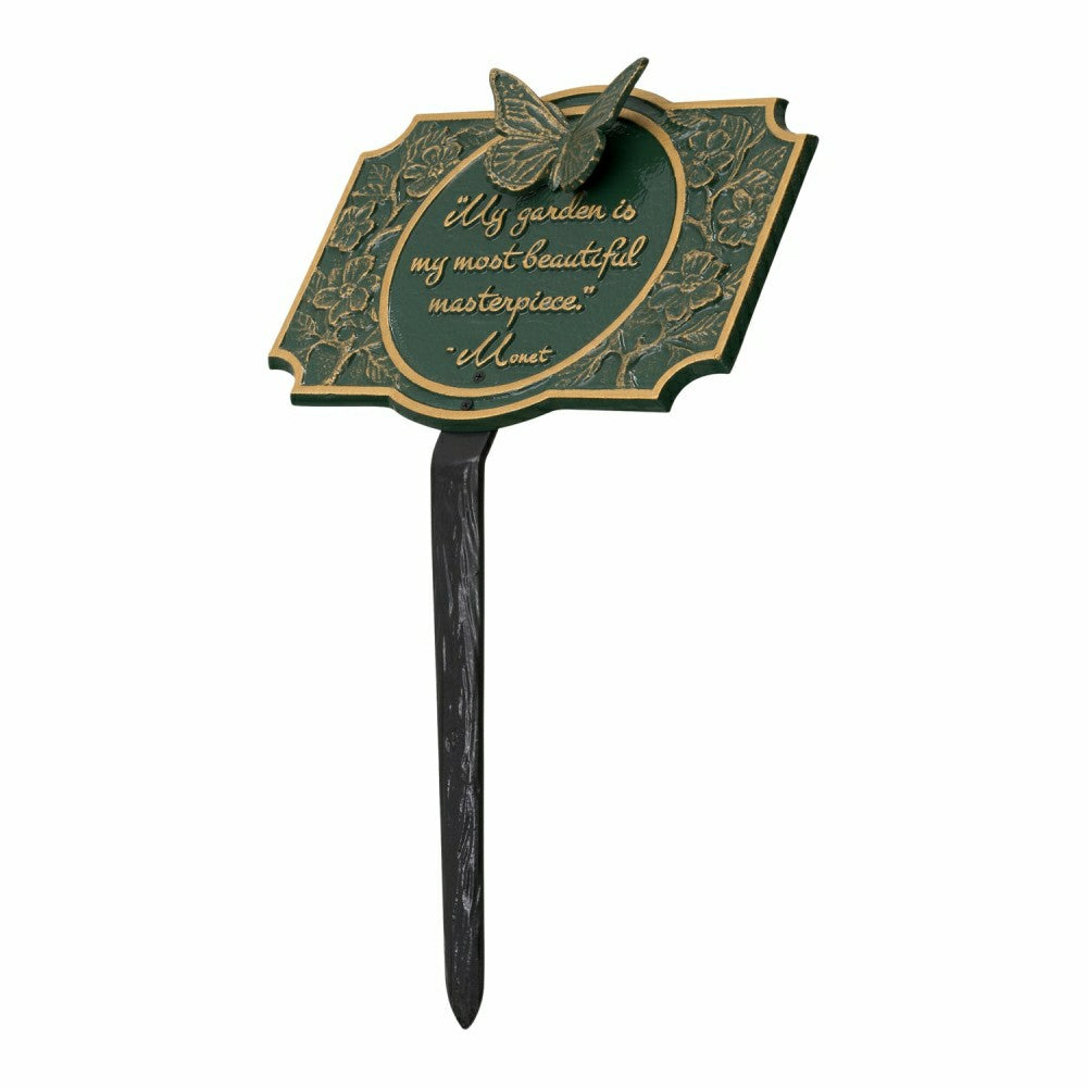 Plow & Hearth Monet Garden Butterfly Lawn Plaque, Antique Copper