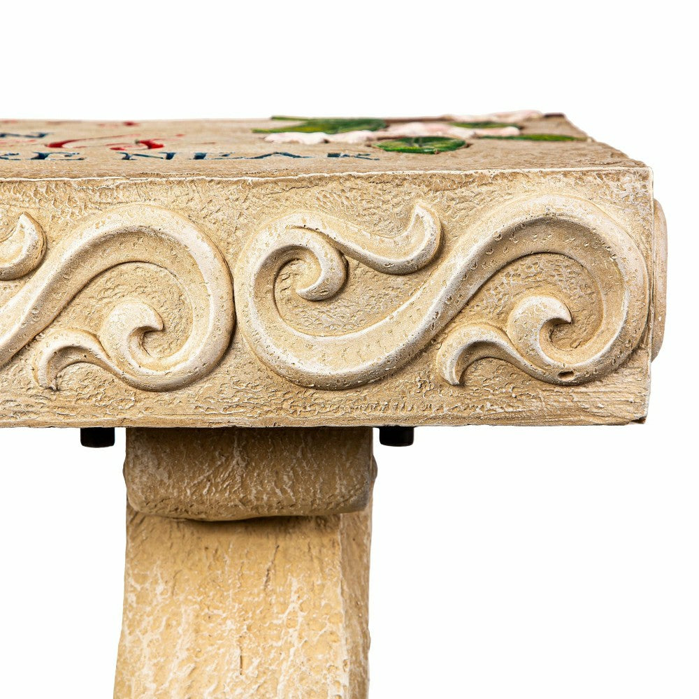 Plow & Hearth Cardinals Appear Memorial LED Resin Garden Bench
