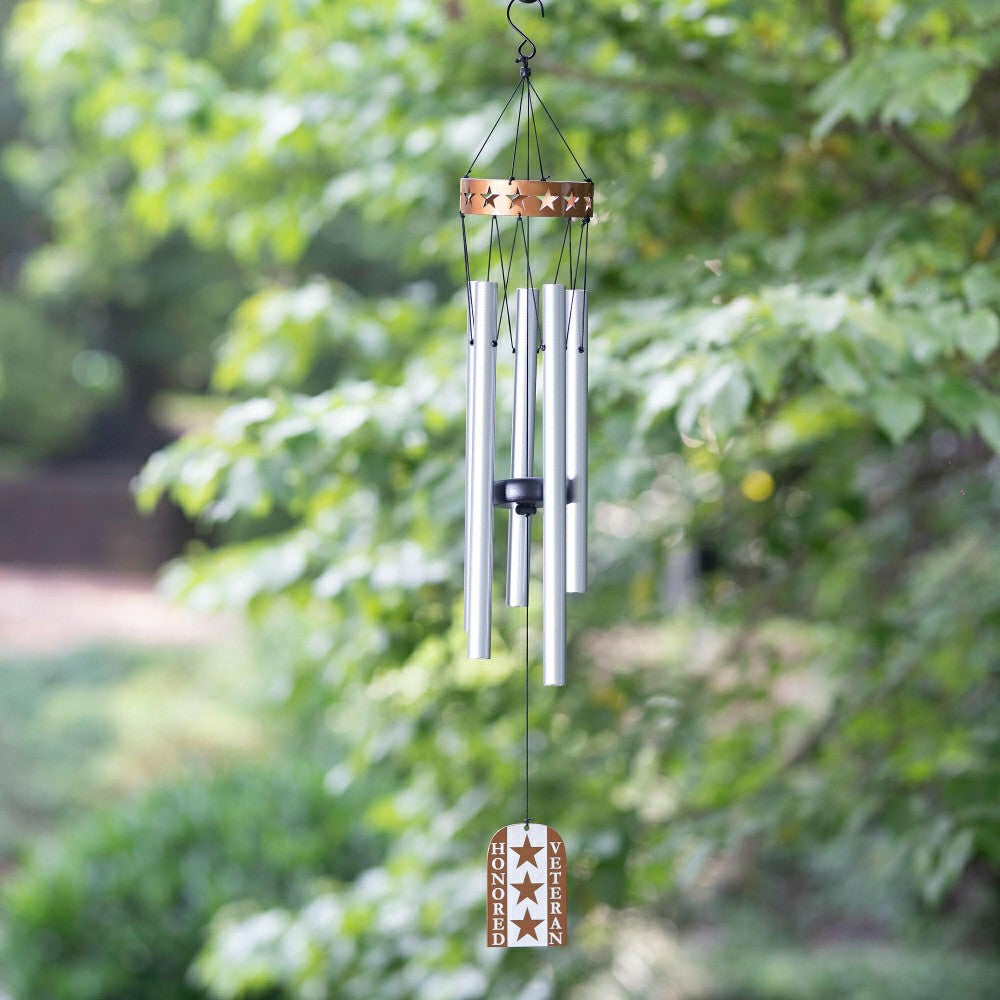 Plow & Hearth 30" H Memorial Veterans Windchime