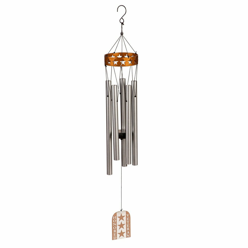 Plow & Hearth 30" H Memorial Veterans Windchime